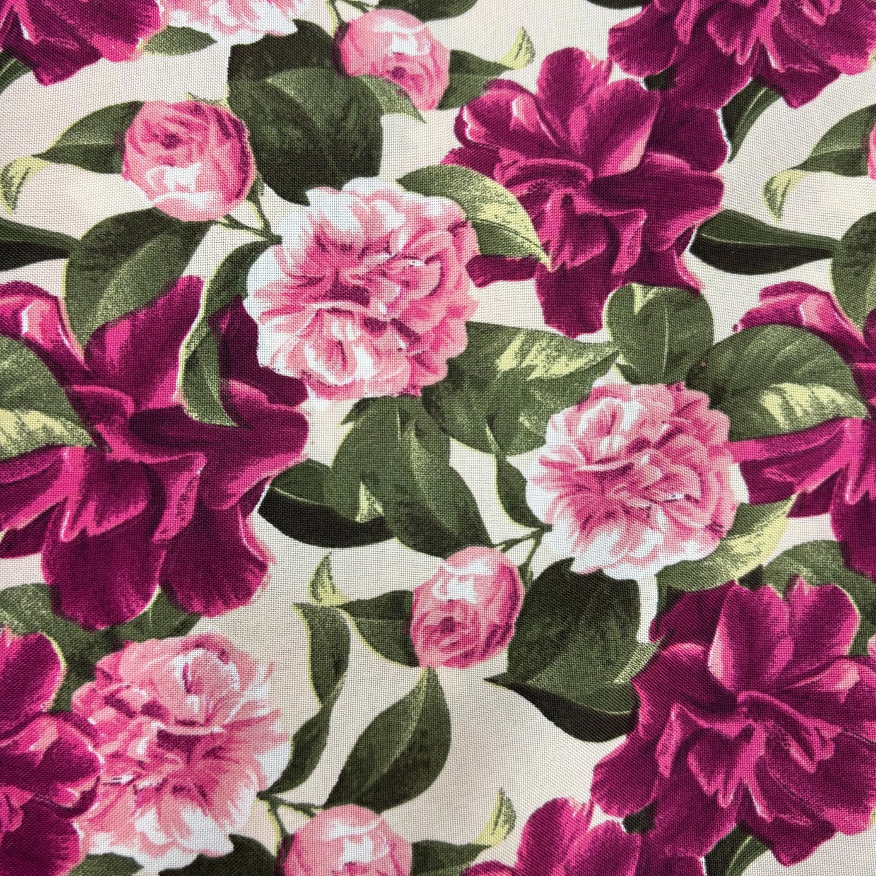 MECANICA ESTAMPADA FLORES ROSAS 1.50