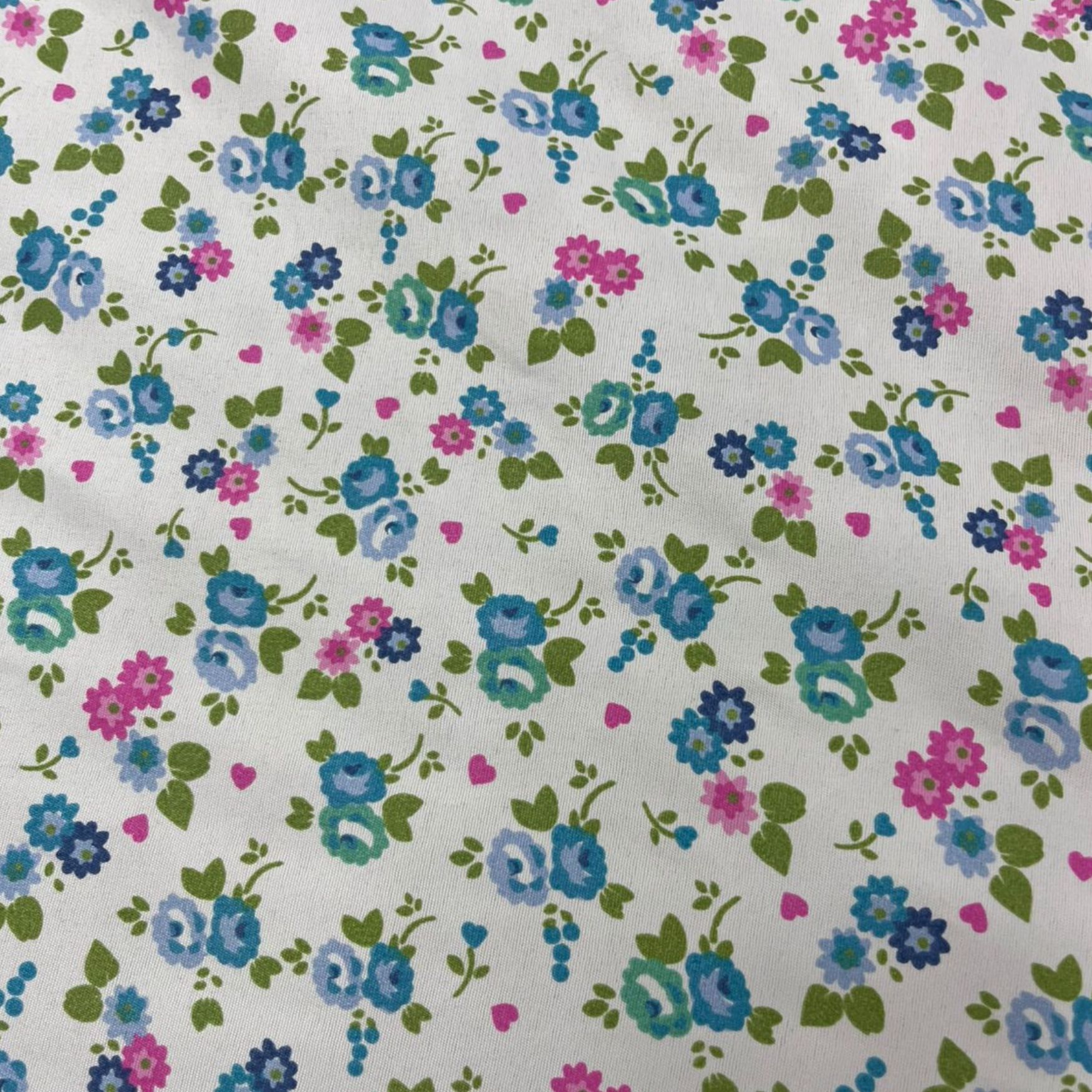 MIXEL ESTAMPADO FLORES CELESTE 1.50