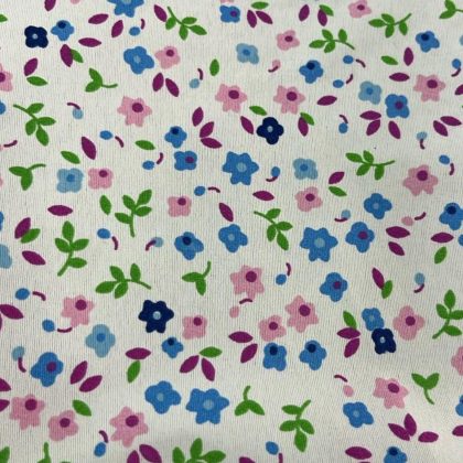 MIXEL ESTAMPADO FLORES TURQUESA 1.50