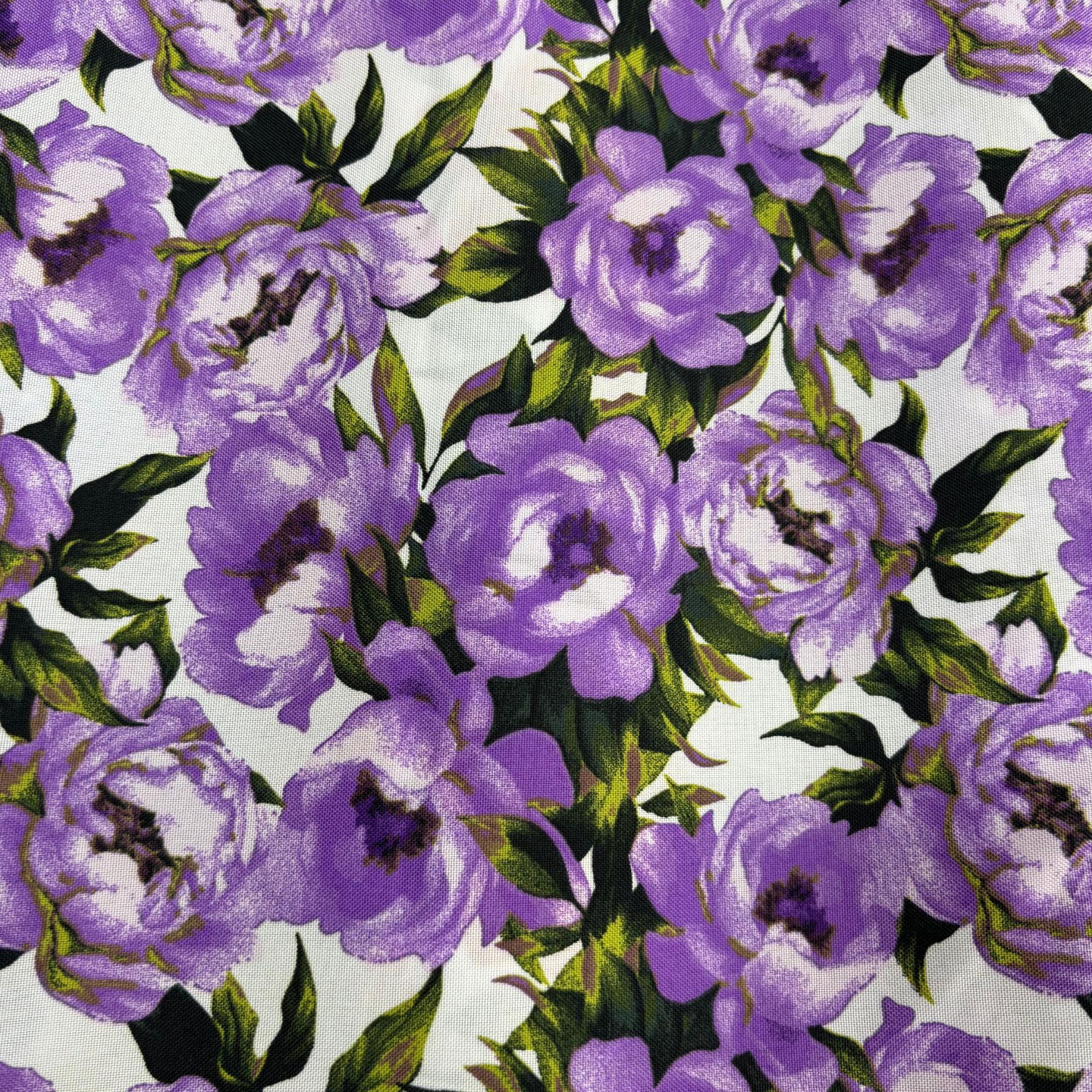 MECANICA ESTAMPADA FLORES LILA 1.50