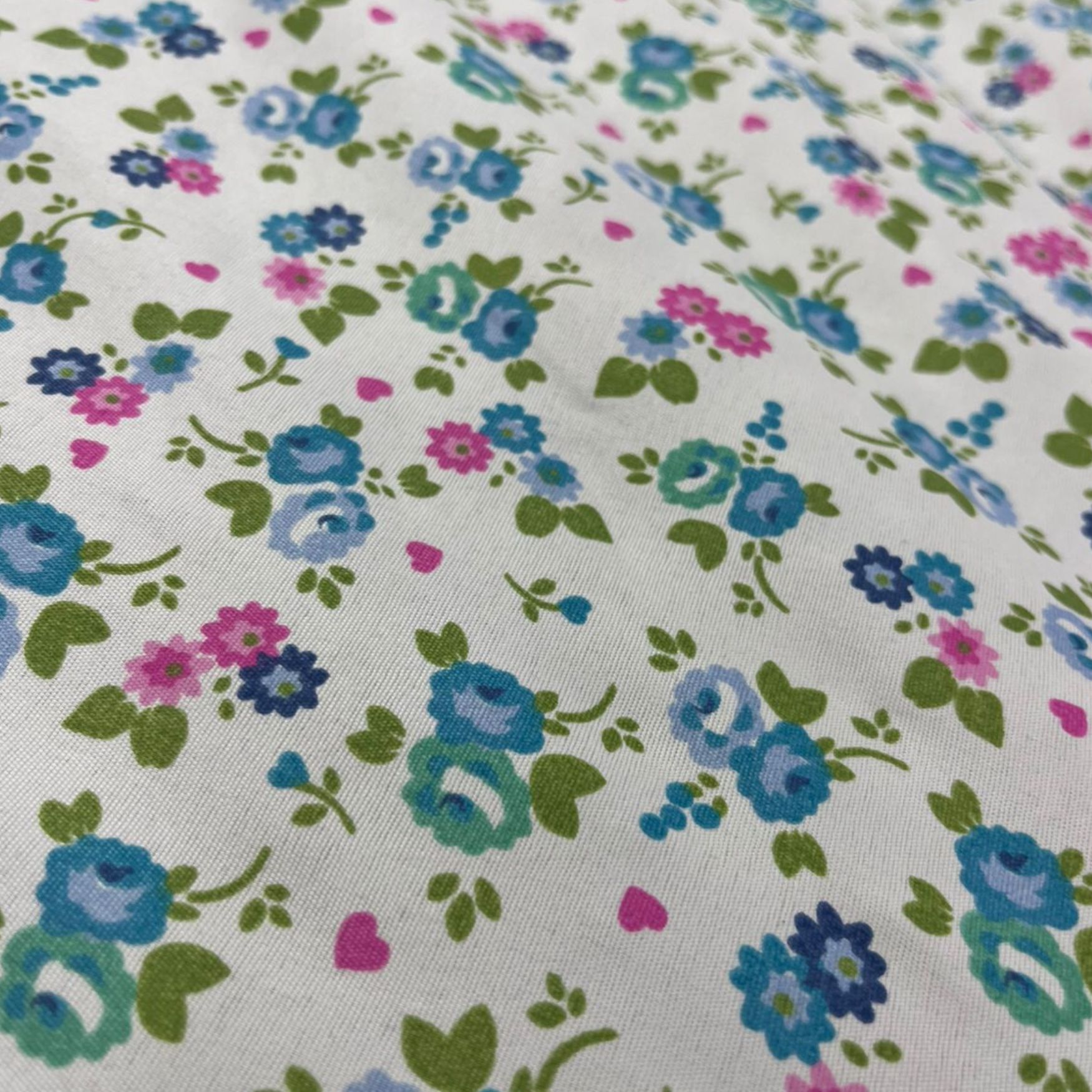 MIXEL ESTAMPADO FLORES CELESTE 1.50 - Imagen 2