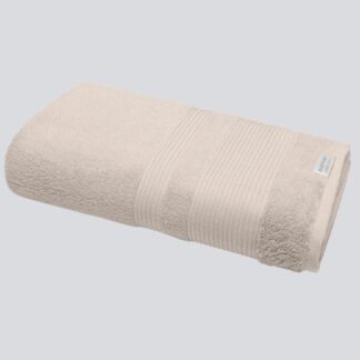 JUEGO DE TOALLA Y TOALLON BEIGE 100% ALG. EGIPCIO PEINADO