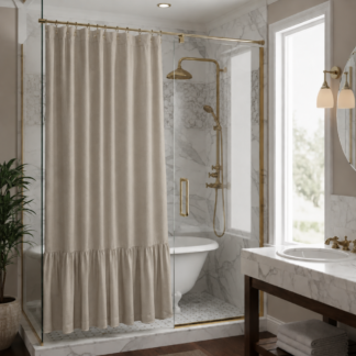 Cortina De Baño Tusor Soft Crudo
