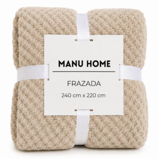 FRAZADA HAIFA FLANNEL JAQUARD PUNTITOS BEIGE