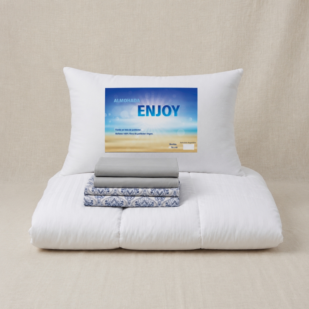 COMBO ACOLCHADO PREMIUM, ALMOHADA Y SÁBANAS - QUEEN
