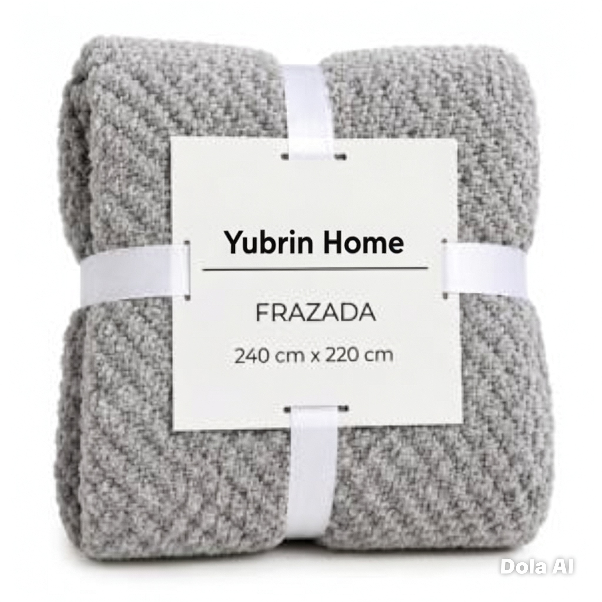FRAZADA HAIFA FLANNEL JAQUARD GRIS- QUEEN