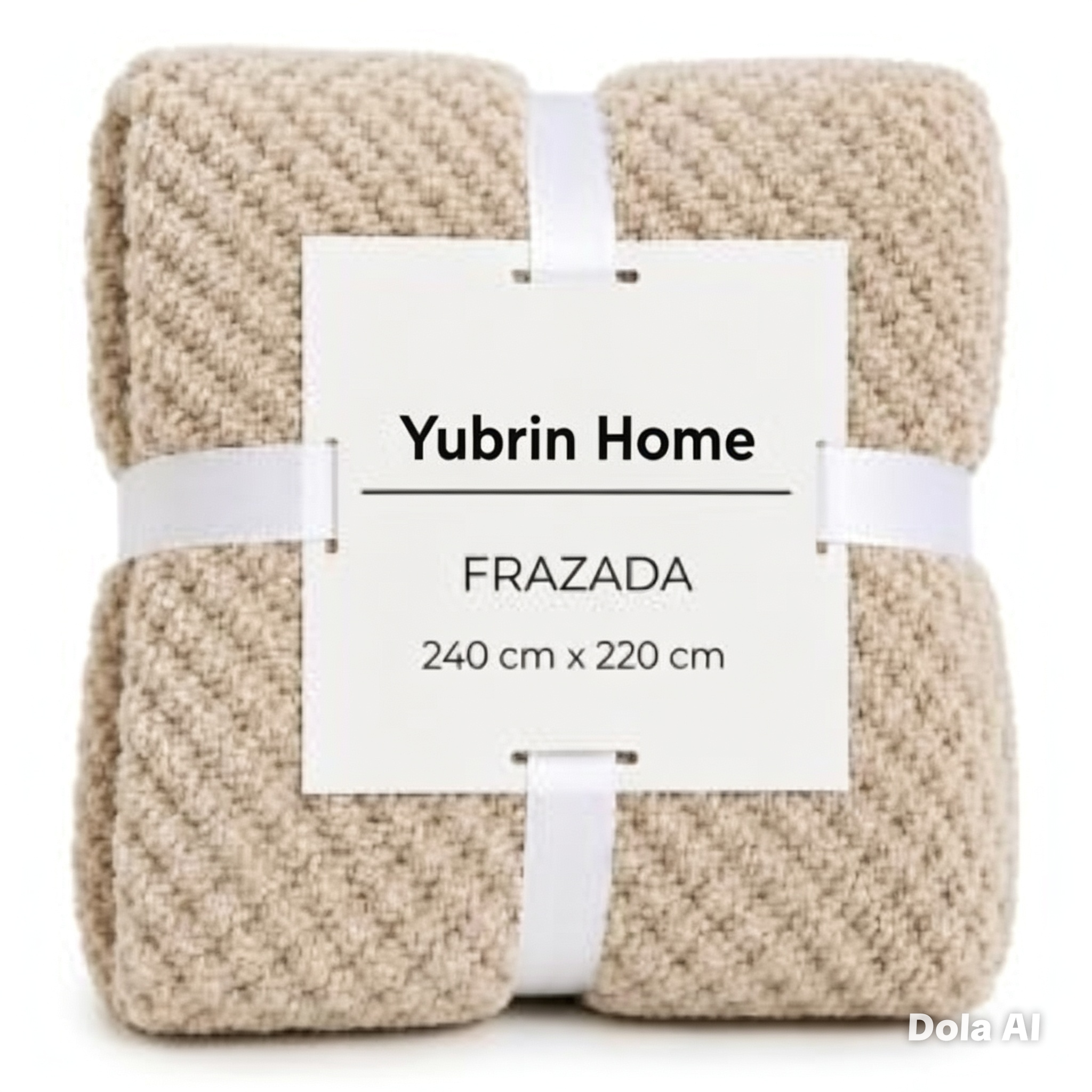 FRAZADA HAIFA FLANNEL JAQUARD BEIGE- QUEEN