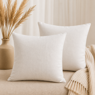 FUNDA DE ALMOHADON TUSOR BLANCA 45 X 45